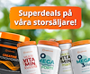 Flera kosttillskottsburkar med texten "Superdeals på våra storsäljare."