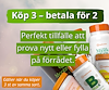 Många kosttillskott från Topformula i bild. Rubriken "köp 3 – betala för 2". 