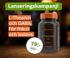 Brun pillerburk med orange lock och med namnet "L-theanin+gaba".