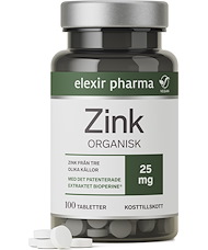 Elexir Pharma Elexir Pharma | Organisk Zink 25 mg